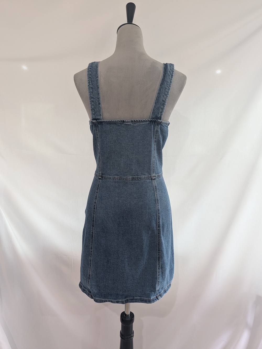Tinseltown Light Blue Zip-Front Denim Overall Dress - Picture 5 of 7